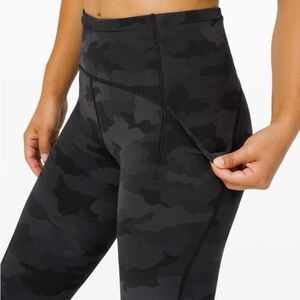 Lululemon 6 Swift Speed High-Rise Tight 28" Heritage 365 Camo Coal Multi Black